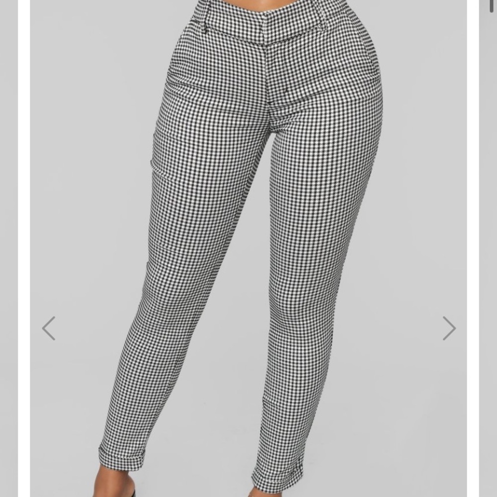 Fashion Nova Herringbone Ankle Cuff Pants